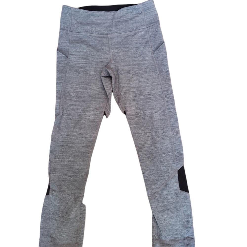 LULULEMON GRAY/BLACK COLORBLOCK LEGGING SIZE 4